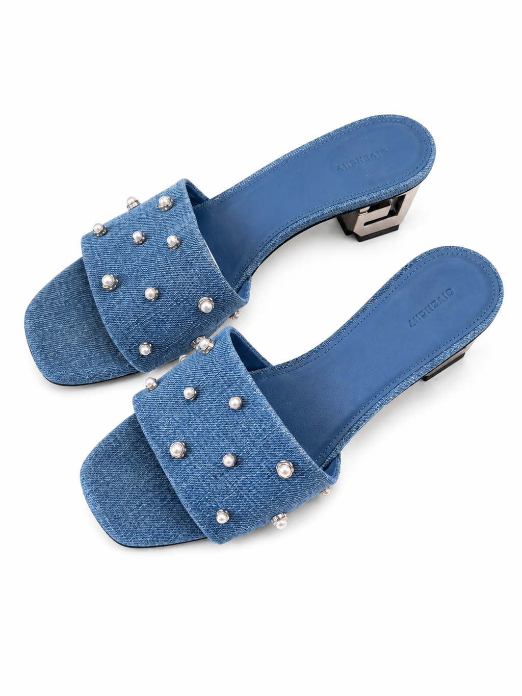Givenchy - Mules G Cube en denim bleu