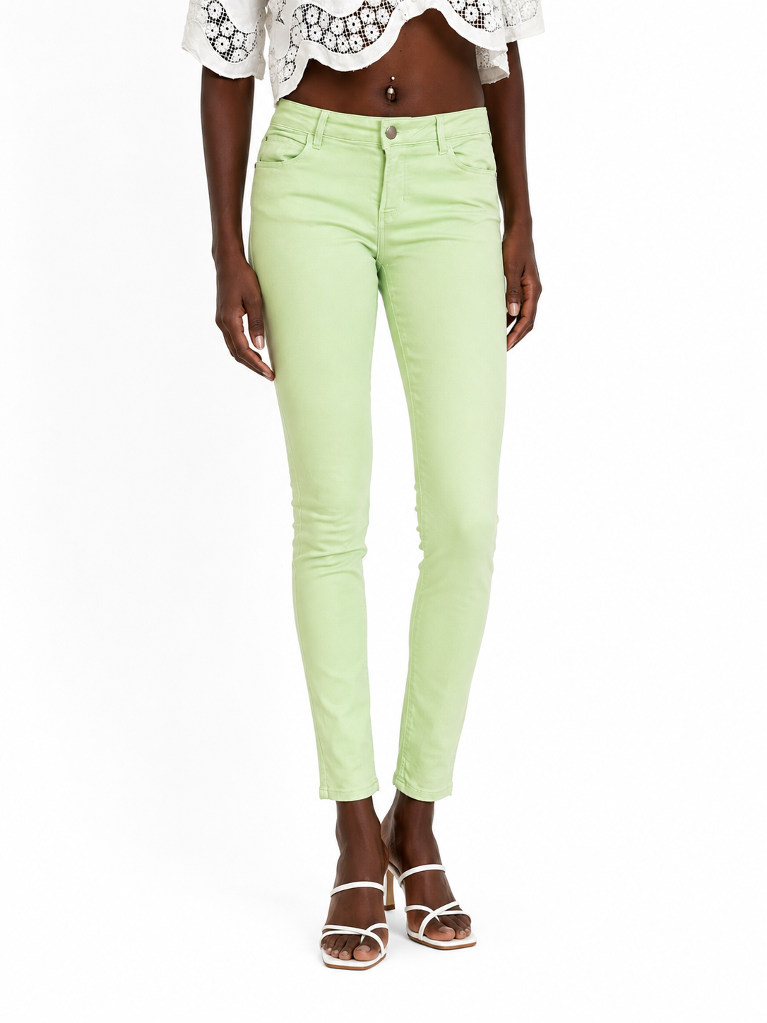 Pantalon Guess Curve X skinny vert