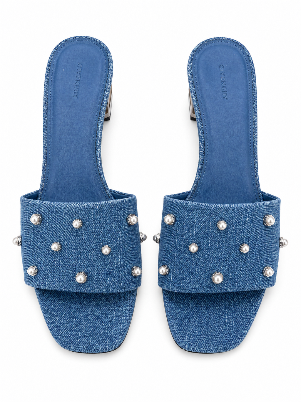Givenchy - Mules G Cube en denim bleu