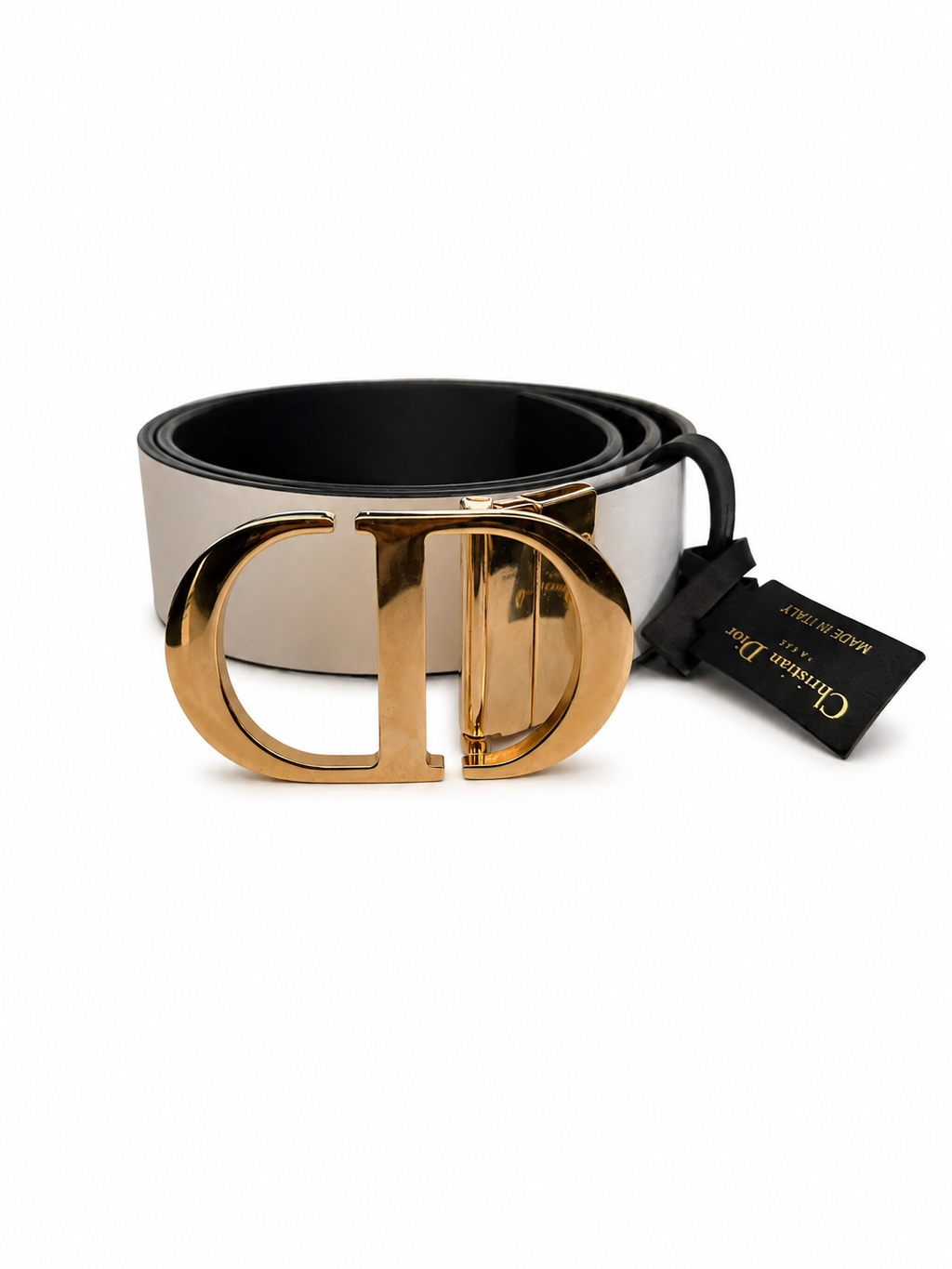 Ceinture Dior réversible noir/écru neuve