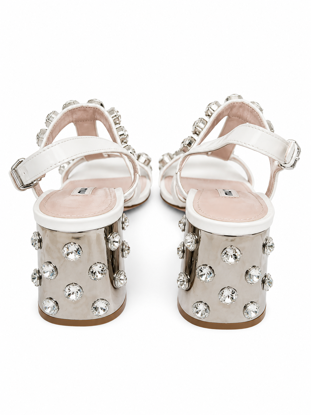 Sandales en cuir blanches Miu Miu