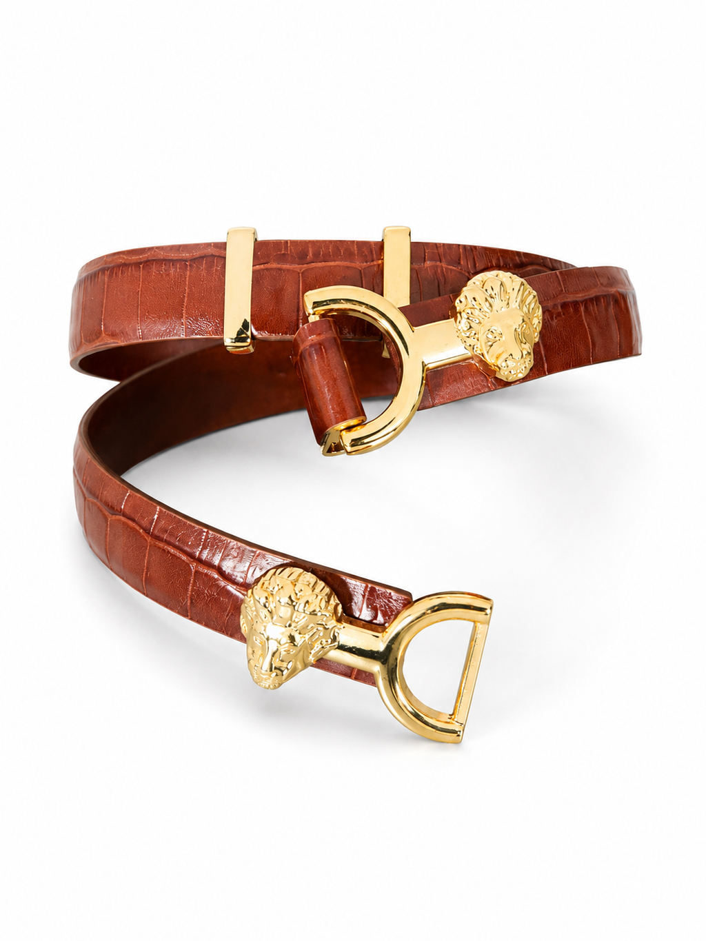 MAJE - ceinture en cuir marron