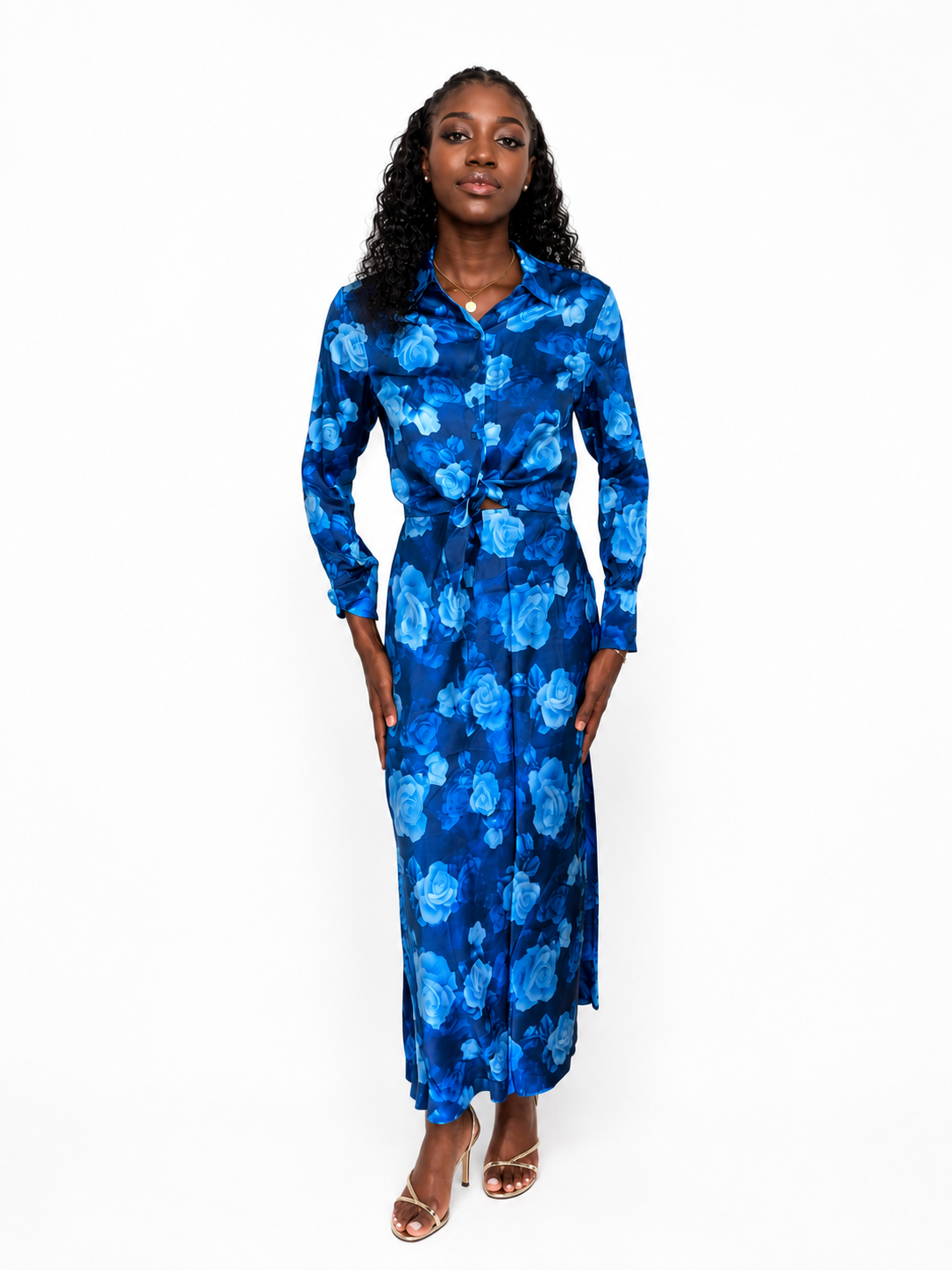 From future - chemise manches longues en satin de soie