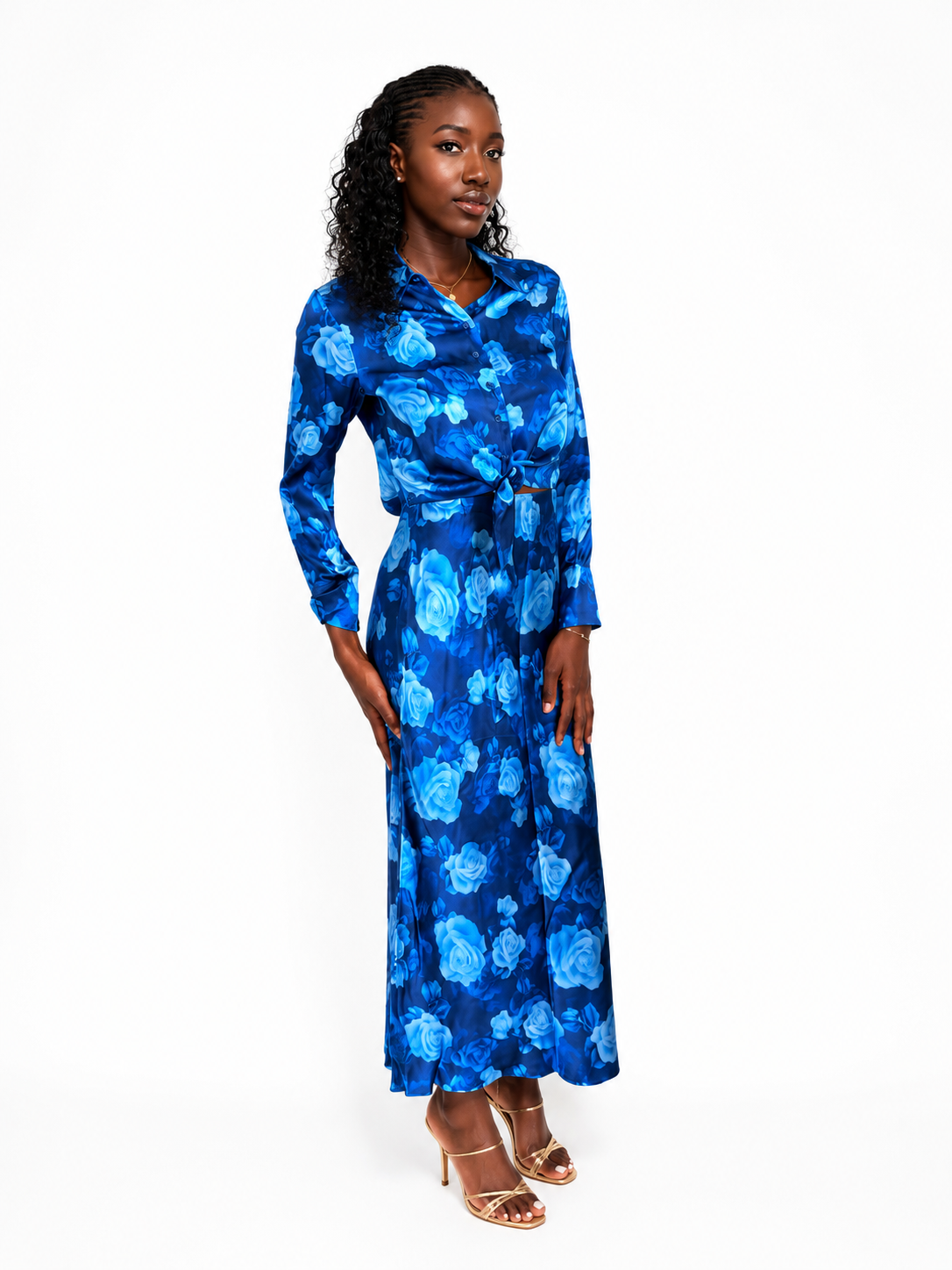 From future - chemise manches longues en satin de soie