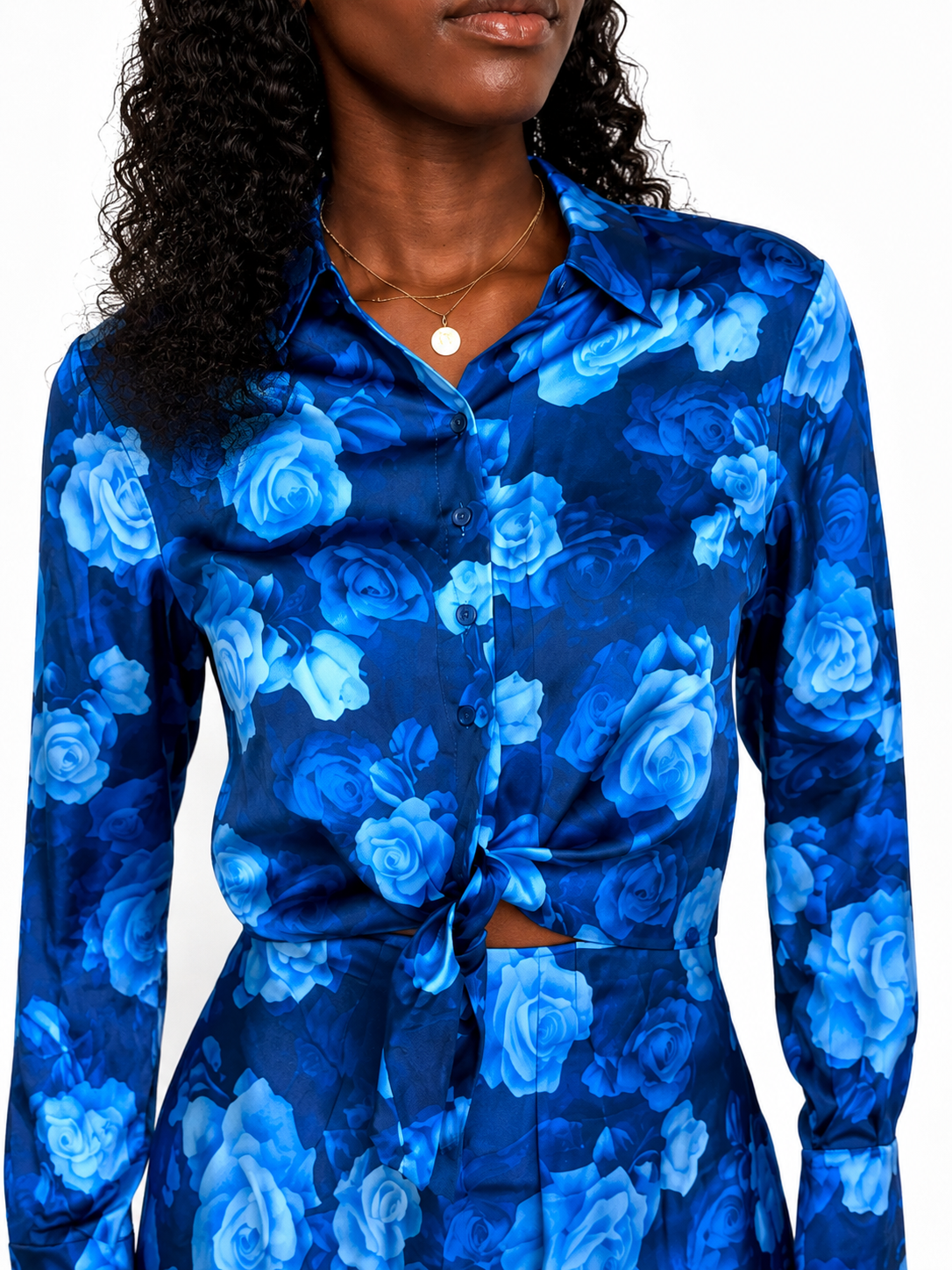 From future - chemise manches longues en satin de soie
