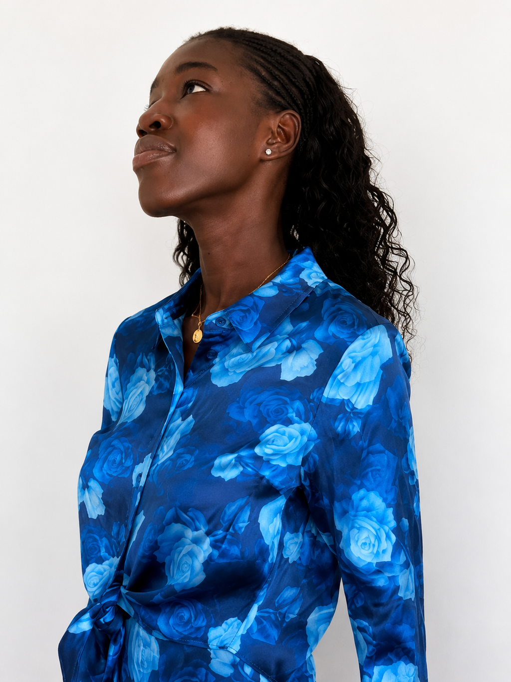 From future - chemise manches longues en satin de soie