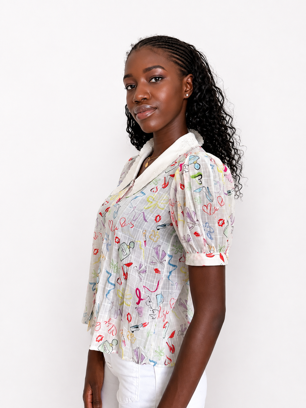 Maje – Top imprimé à manches courtes