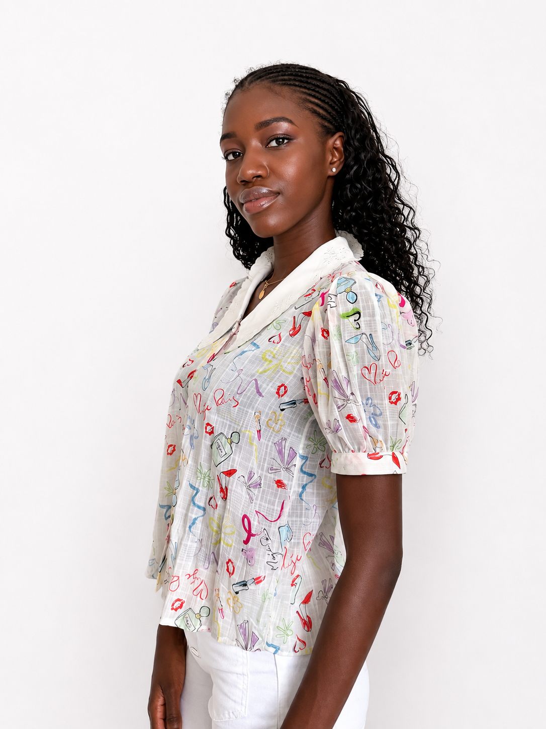 Maje – Top imprimé à manches courtes