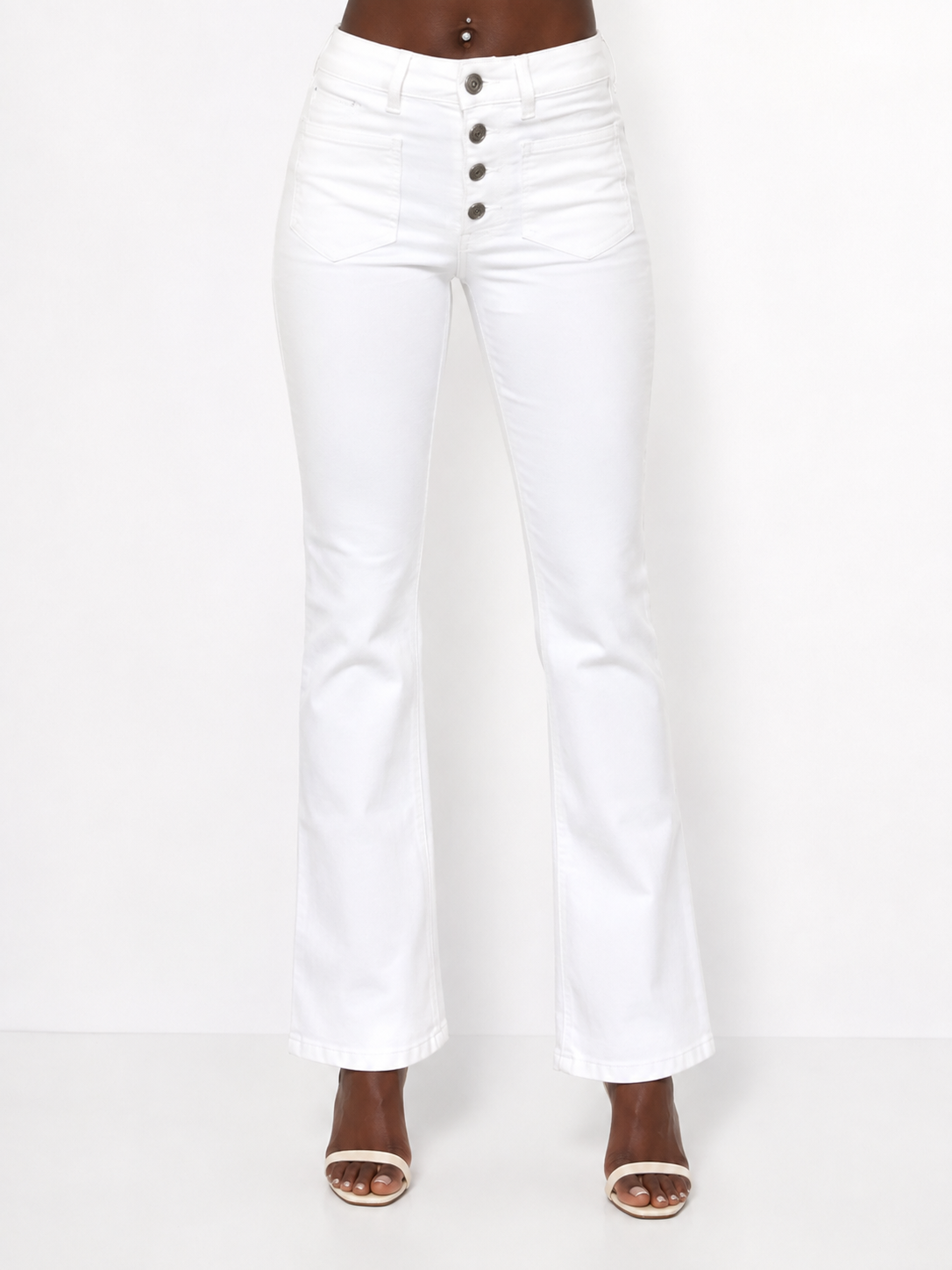 Maje – Jean blanc droit femme
