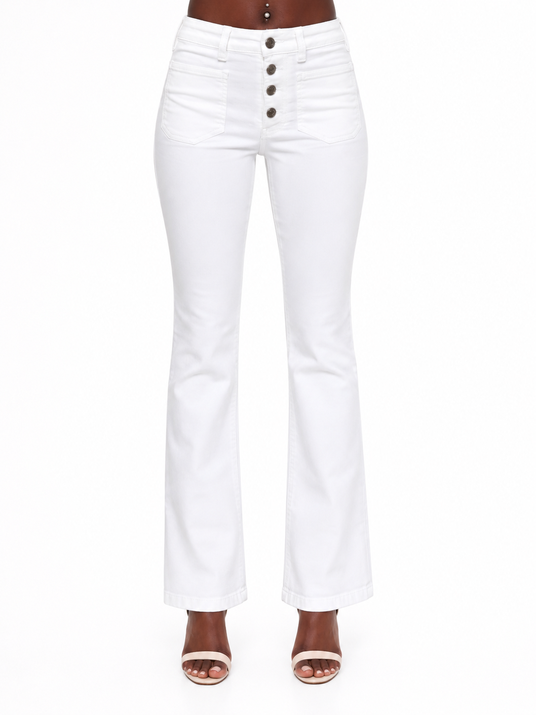 Maje – Jean blanc droit femme