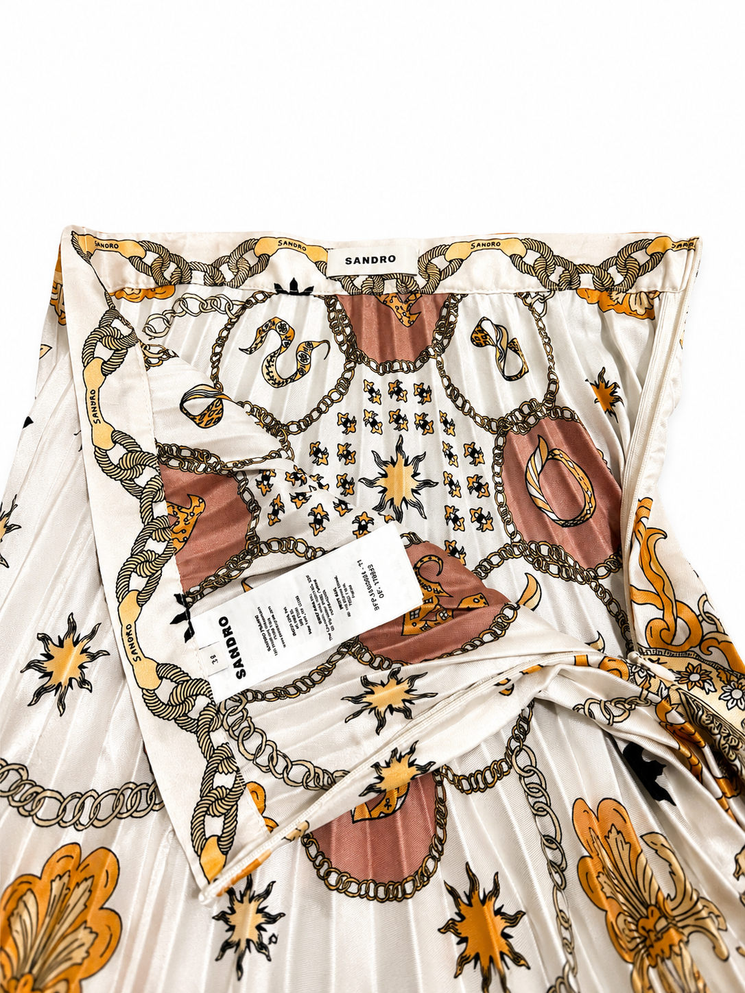 Sandro - Jupe plissée imprimée foulard