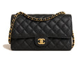 Sac a rabat Chanel classique en veau grainé et métal doré