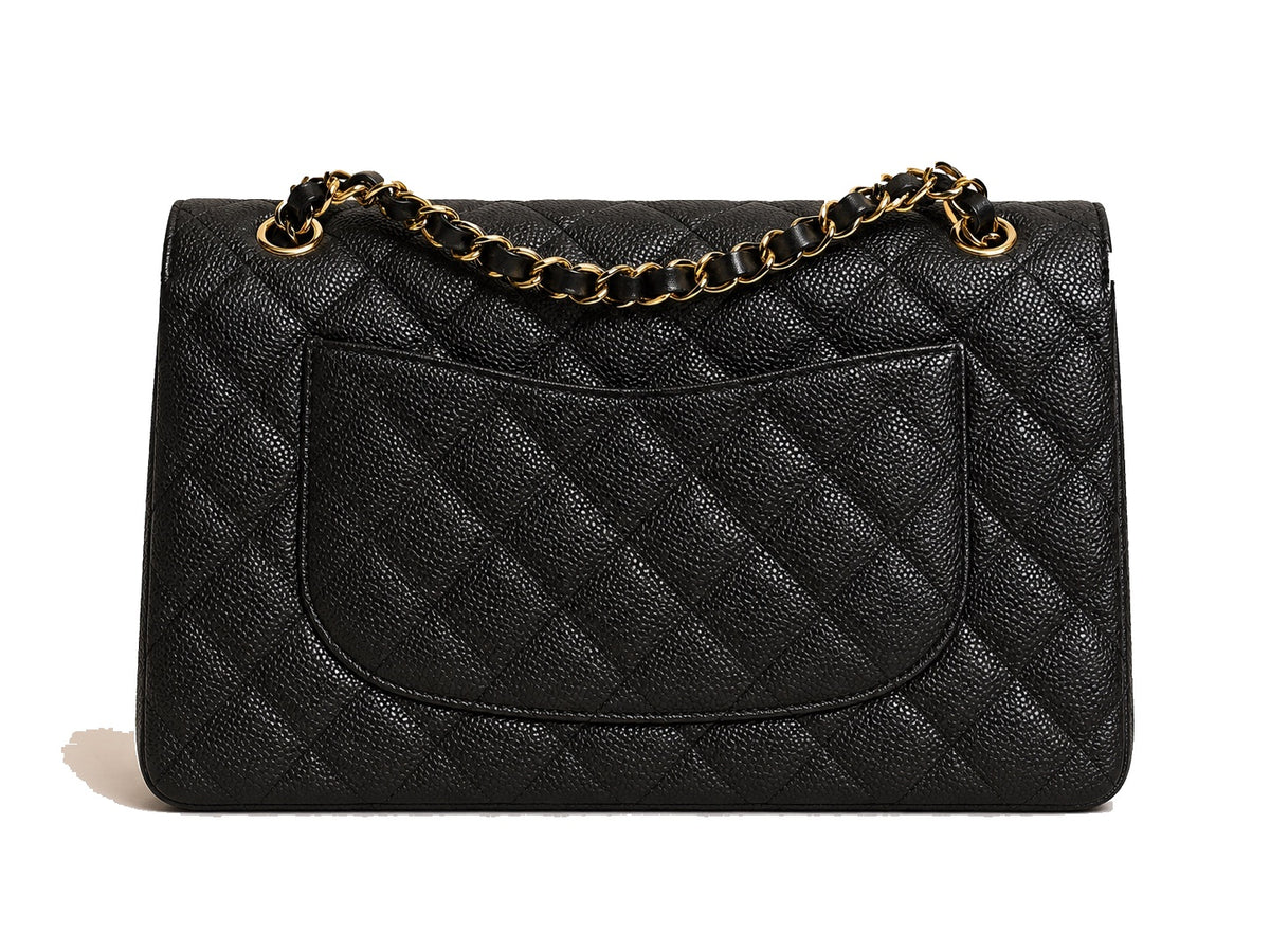 Sac a rabat Chanel classique en veau grainé et métal doré