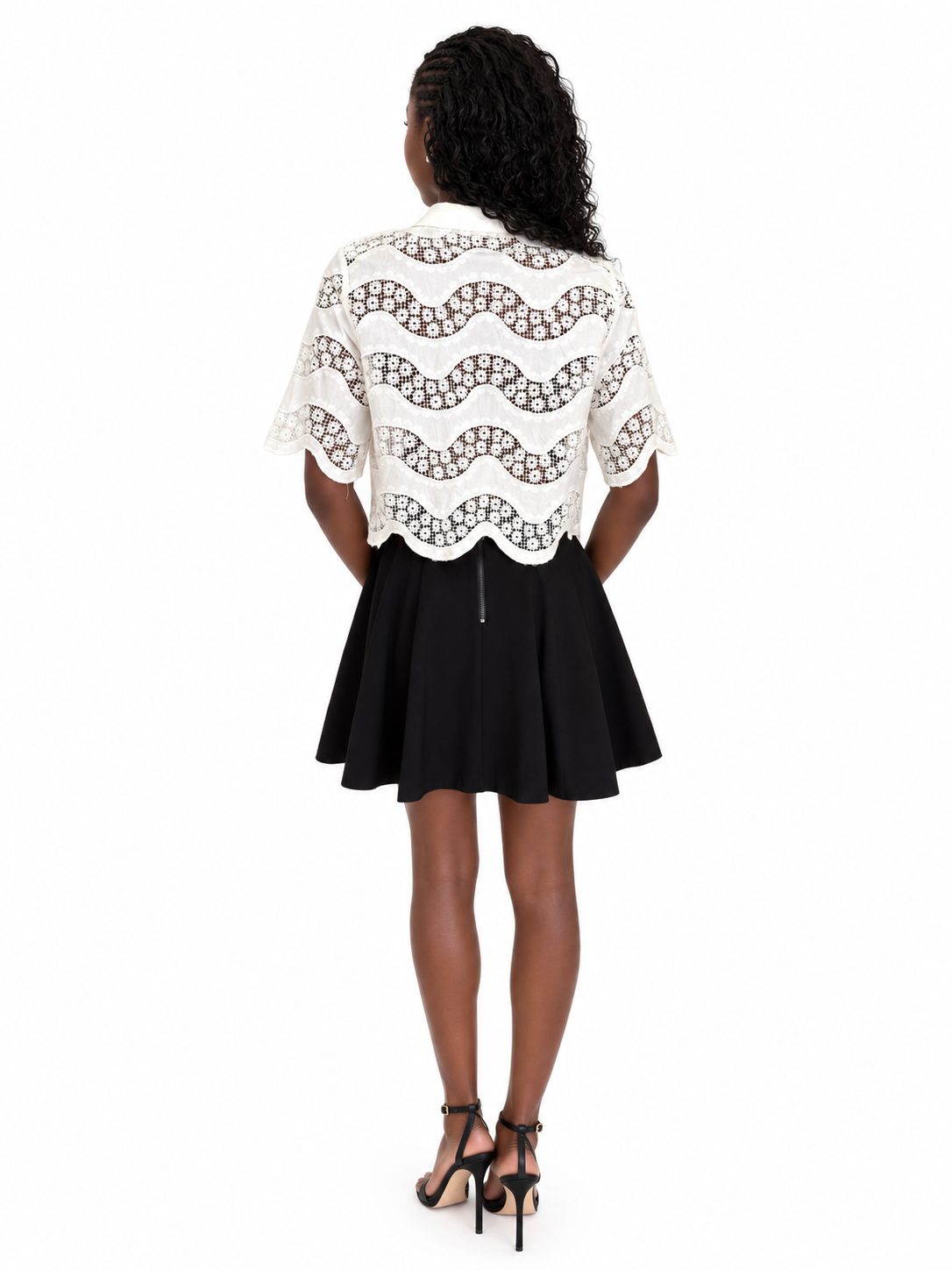 Alice + Olivia - jupe courte trapèze noire