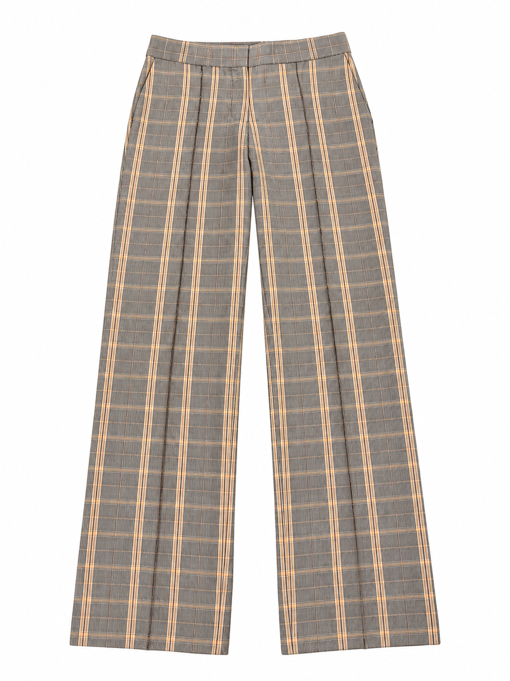 Maje - pantalon à carreaux beige