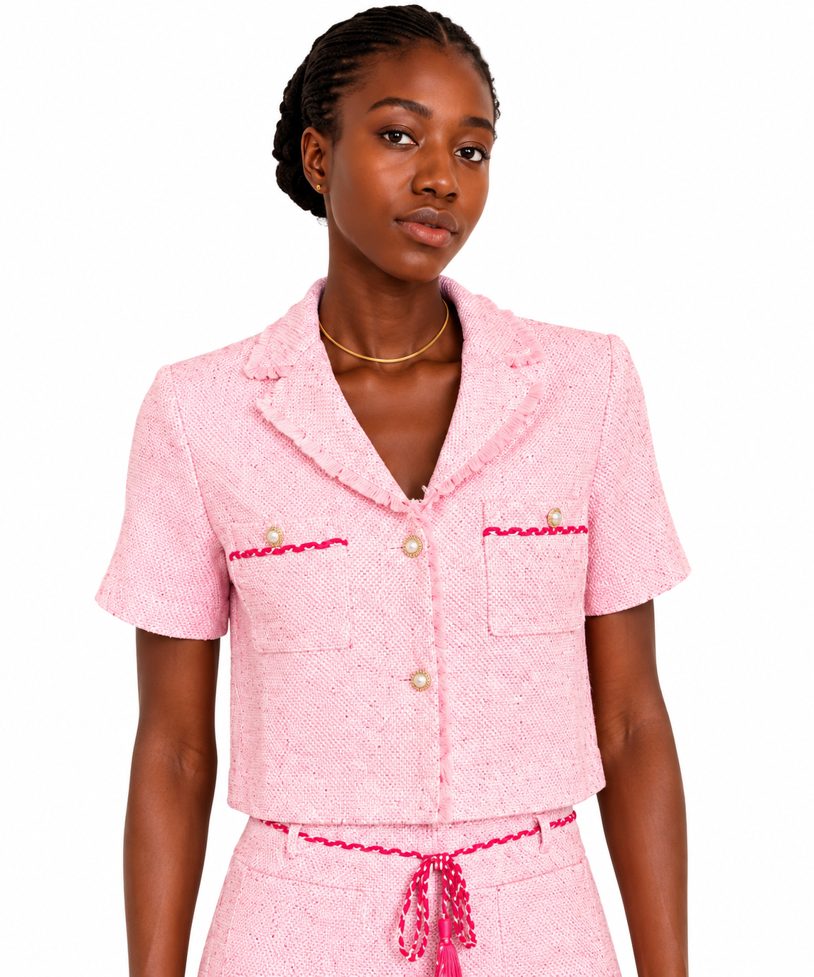 Maje - petite veste courte en tweed fin