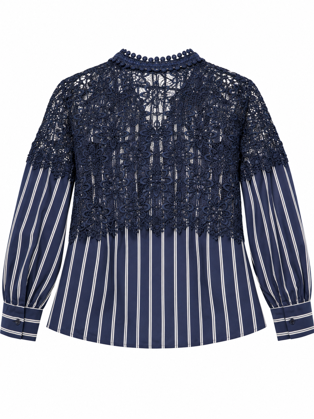 Sandro - chemise en dentelle et popeline de coton