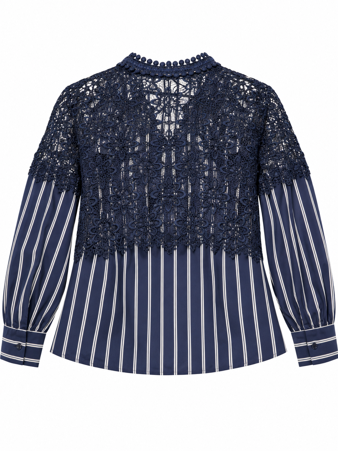 Sandro - chemise en dentelle et popeline de coton