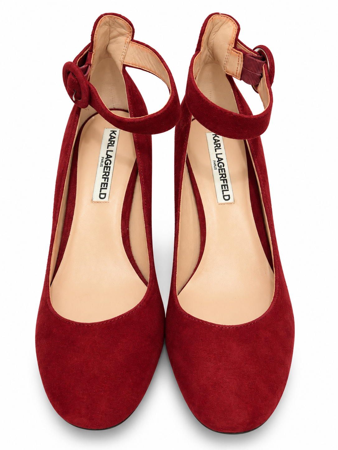 Karl Lagerfeld - escarpins en daim rouge