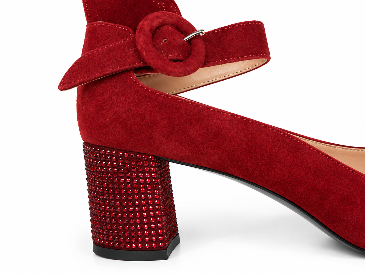 Karl Lagerfeld - escarpins en daim rouge
