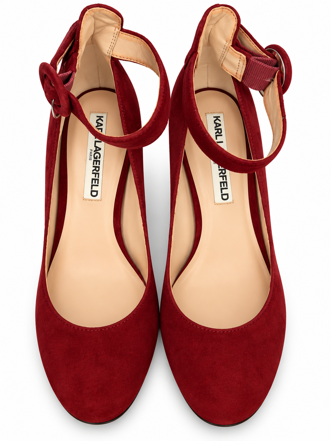 Karl Lagerfeld - escarpins en daim rouge