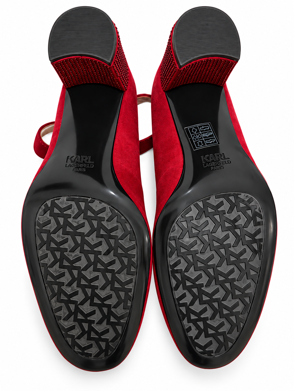 Karl Lagerfeld - escarpins en daim rouge