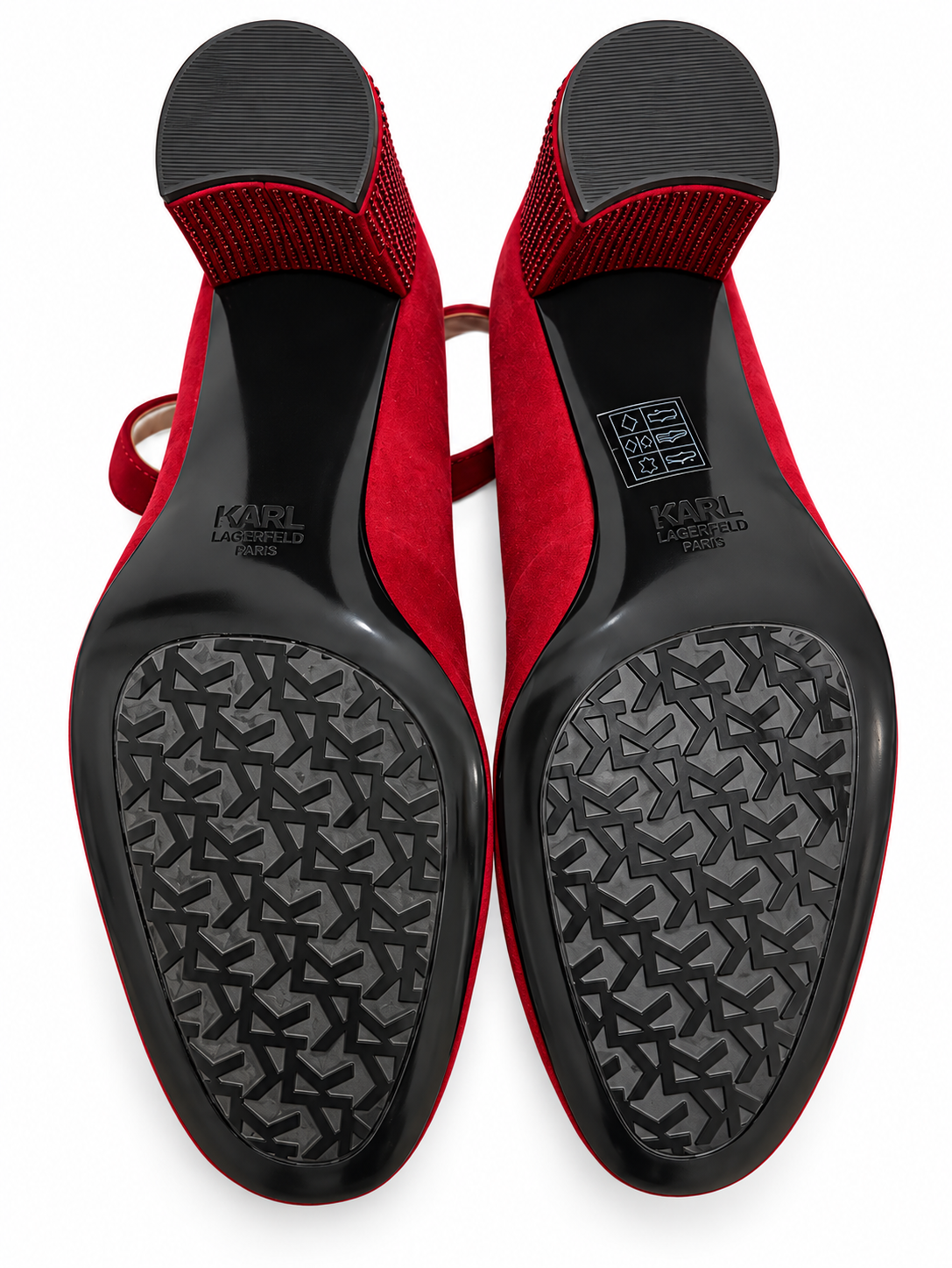 Karl Lagerfeld - escarpins en daim rouge