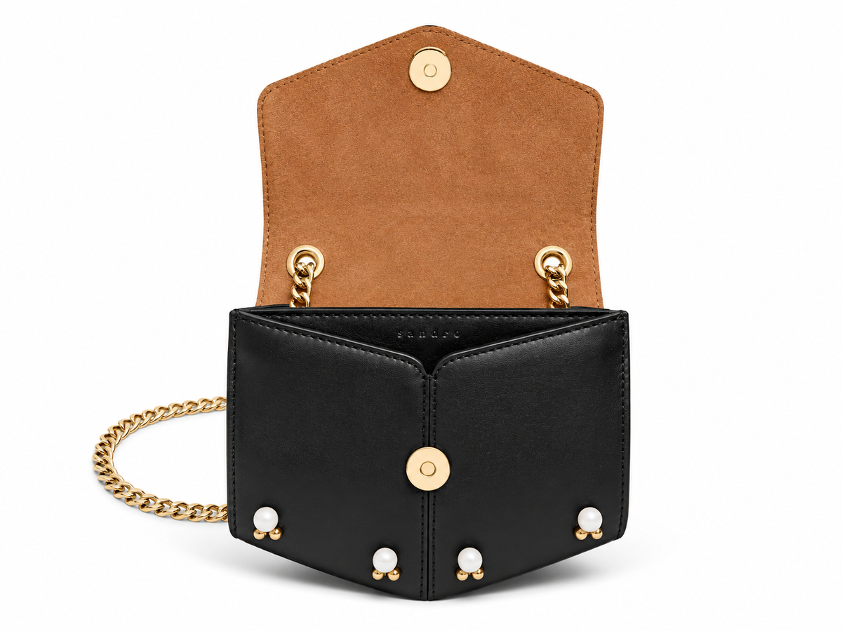 Sac bandoulière Sandro Lou PM en cuir