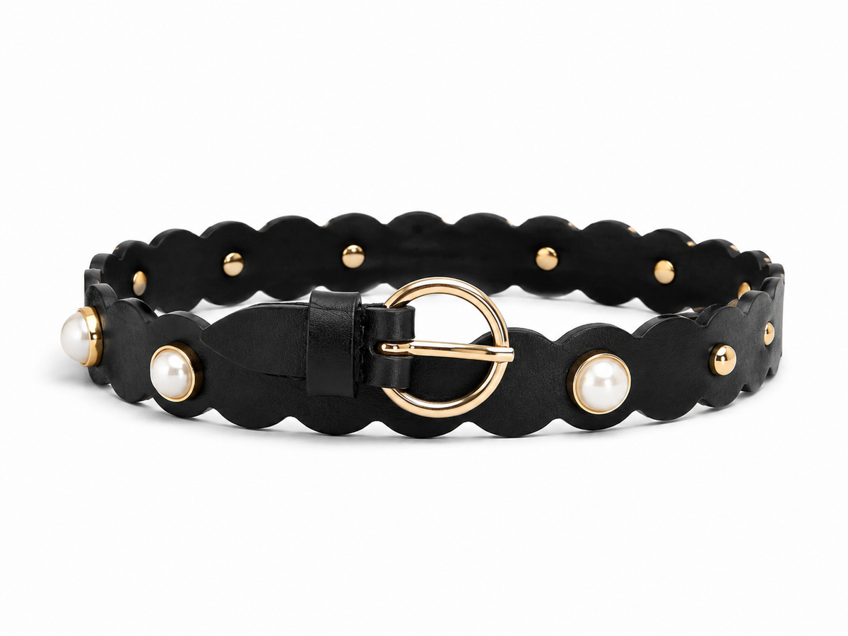 Ceinture en cuir noir Sandro