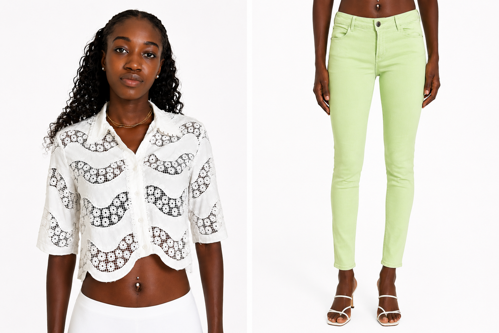 Pantalon Guess Curve X skinny vert