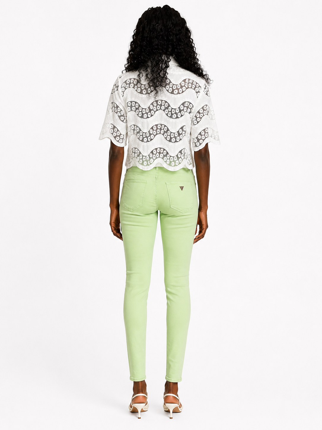 Pantalon Guess Curve X skinny vert