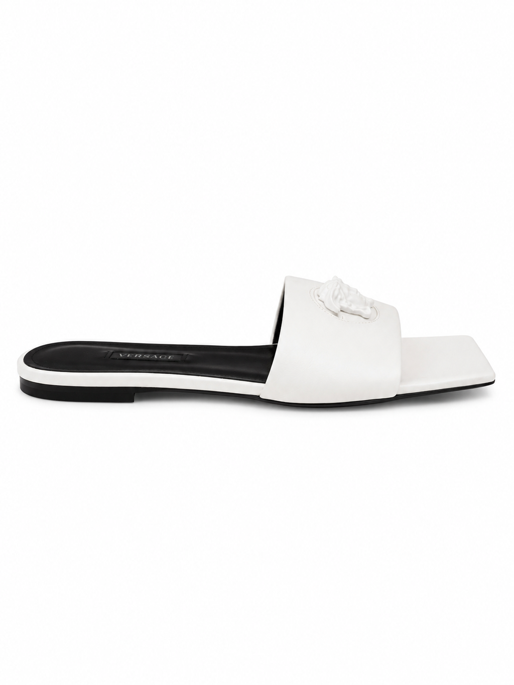 Versace - Sandales Medusa en cuir blanc