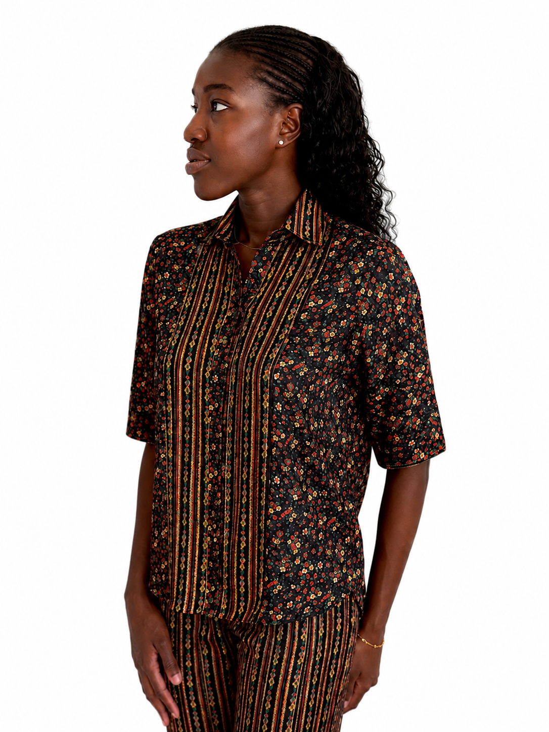 Sandro - Chemise Fleurie à Manches Courtes